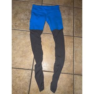 ALO Yoga Vibrant Blue and Charcoal Leggings